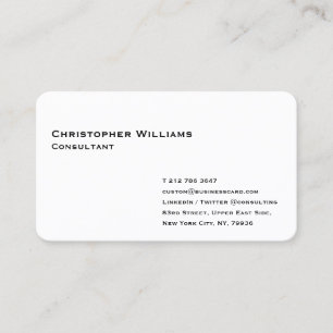 Custom Modern Simple White Minimalist Professional Business Card