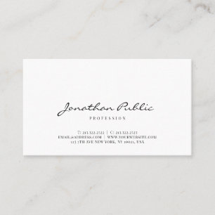 Custom Modern Sleek Simple Template Script Trendy Business Card
