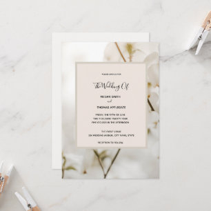 Custom Modern Soft Floral Elegant Wedding Invitat Invitation
