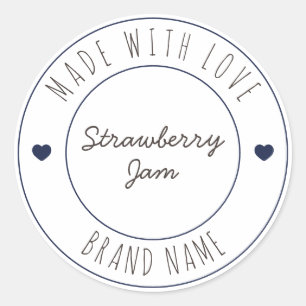Custom Modern Strawberry Jam Canning Label