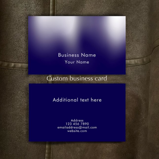 Custom Modern Stylish Blue Personalized Business Card (Customize this modern blue and white business card. Add your own words. Unique original design.
)