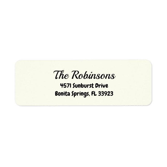 Custom Modern Stylish Ivory Address Label (Front)