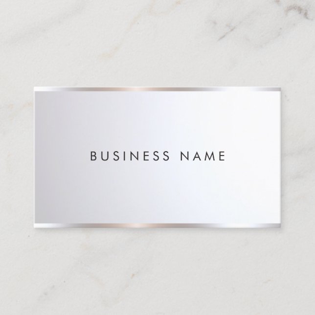 Custom Modern Stylish Professional Silver Template Business Card (Front)