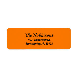 Custom Modern Stylish Safety Orange Address Label