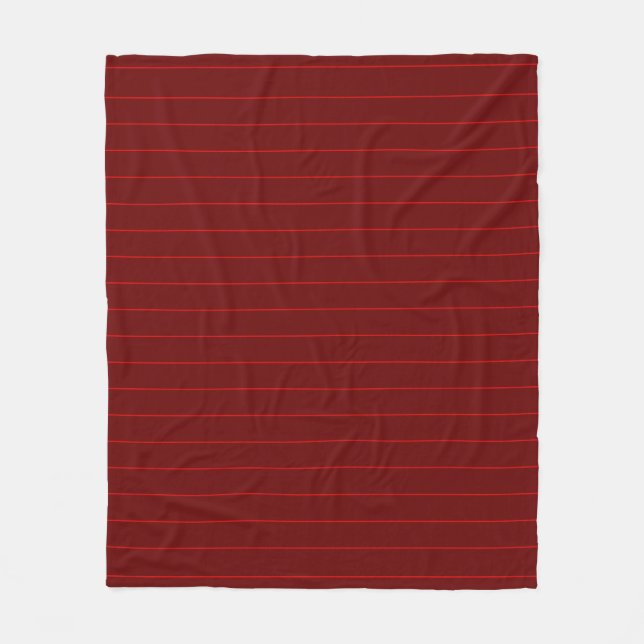 Custom Modern Stylish Template Stripes Dark Red Fleece Blanket (Front)