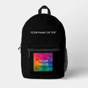 Custom Modern Template Name Image Photo Picture Printed Backpack