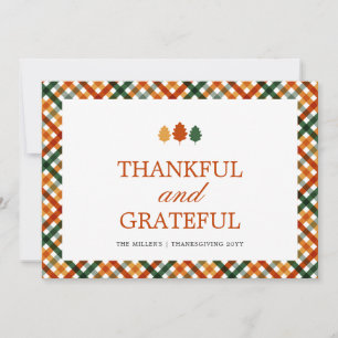 Custom Modern Thankful Grateful Thanksgiving Card