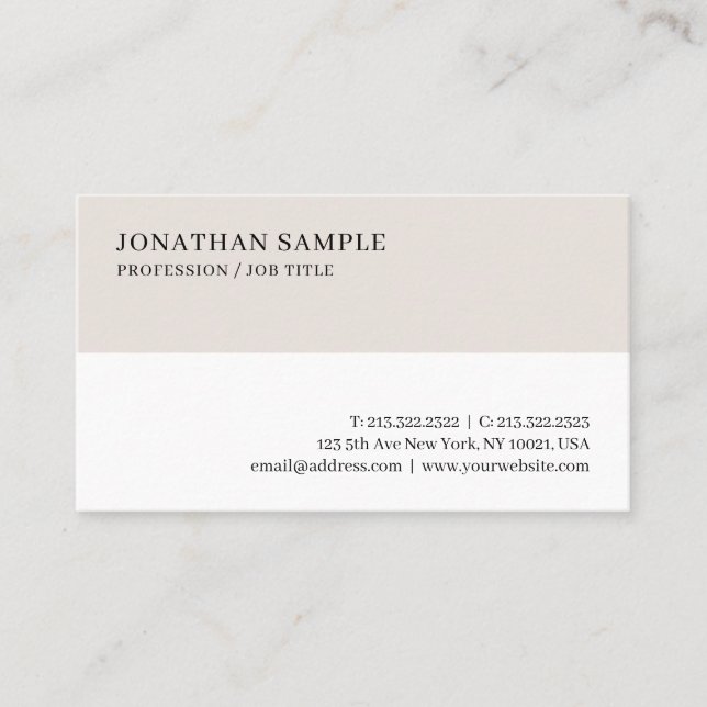 Custom Modern Trendy Simple Elegant Professional Business Card (Front)