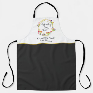 Custom Modern Tulips Gold & Black Event Planning Apron