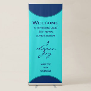 Custom Modern Turquoise Aqua Blue Women's Event Retractable Banner