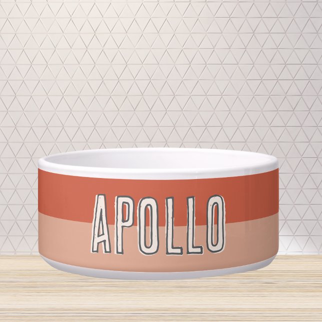 Custom Modern Two Tone Pet Name (Customize this fun, modern dog bowl with your pet's name! )