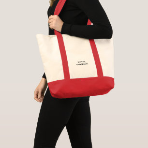 Custom  Modern Typography Minimalist Large Tote Bag