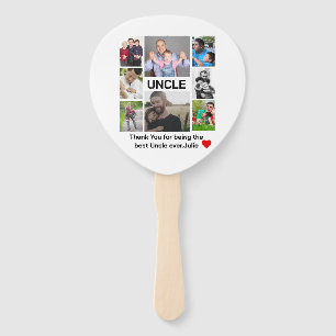 Custom modern Uncle 8 Photo Collage Hand Fan