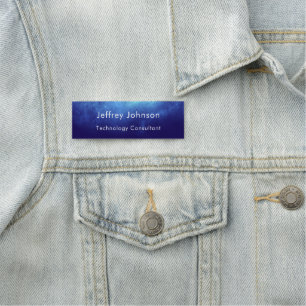 Custom Modern Unique Blue Nebula Employee ID Name Tag