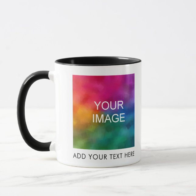 Custom Modern Upload Your Photo or Own Logo 11oz Mug (Left)