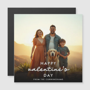 Custom Modern Valentines Day Photo Magnetic Card