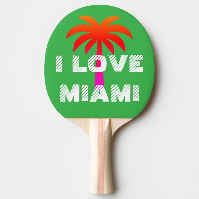 Custom Modern vibrant summer Miami green Ping Pong Paddle (Front)
