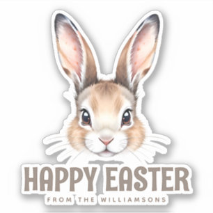 Custom Modern Watercolor Cute Easter Bunny Neutral