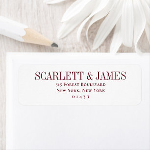 Custom Modern Wedding Return Address