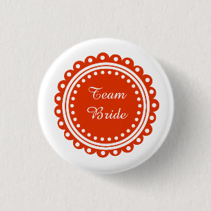 Custom Modern Wedding Team Bride Buttons