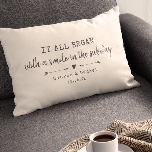 Custom Modern Where It All Began Valentine's Day Lumbar Cushion
