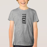 Custom Modern Youth Kids Boys Girls Unisex Grey<br><div class="desc">Custom Add Your Text Here Template Youth Fashion / Clothing / Tops & T-Shirts / Kids Youth Kids Boys Girls Unisex T-Shirts Online Shop / Youth Grey Fleck Bella Canvas Tri-blend T-Shirt.</div>