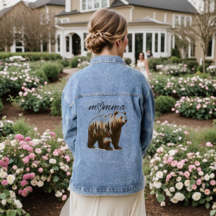 Custom Momma Bear  Denim Jacket