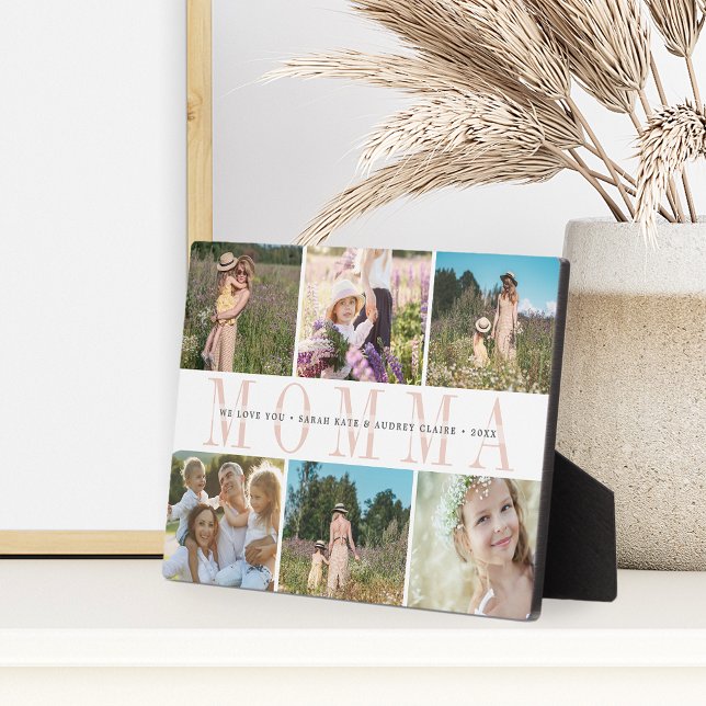 Custom Momma Kids Names Photo Collage Plaque (Creator Uploaded)