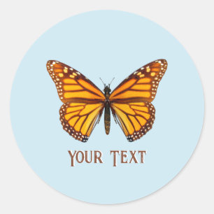 Custom Monarch Butterfly Classic Round Sticker