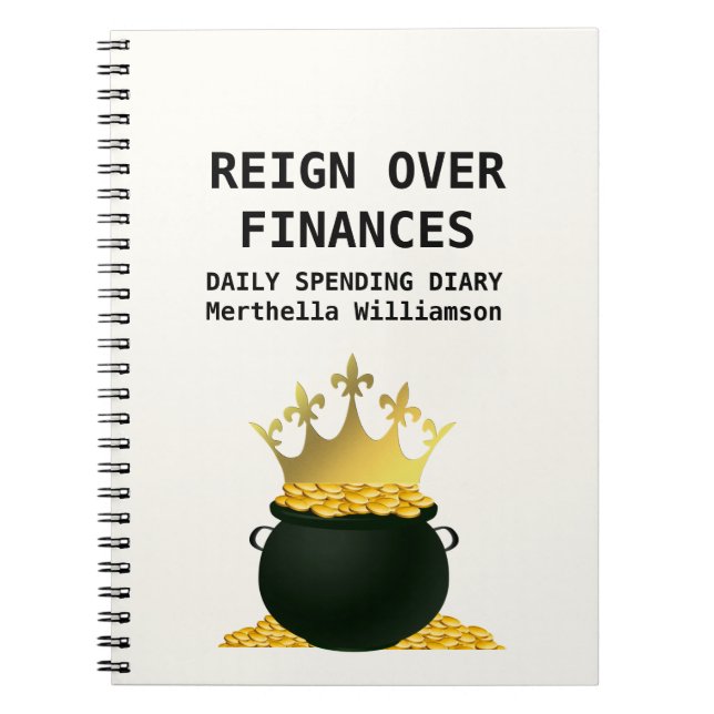 Custom Money Management Spending Diary Notebook (Front)