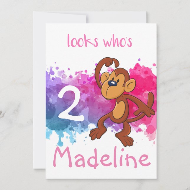 Custom Monkey Birthday Card (Front)
