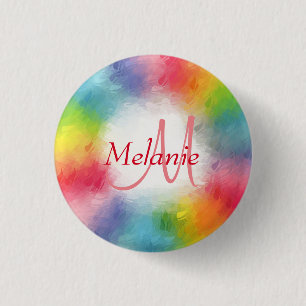 Custom Mono gram Colourful Modern Abstract Templat 3 Cm Round Badge