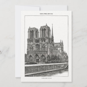 Custom Monochrome Paris Travel Notre Dame Postcard