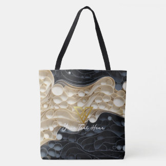 Custom : Monochrome Whirl Tote Bag