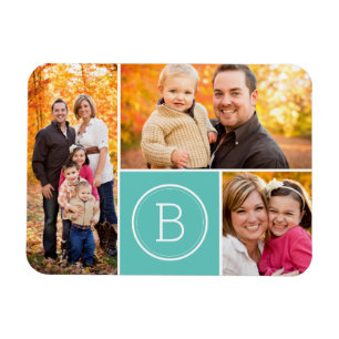 Custom Monogram 3 Photo Magnet