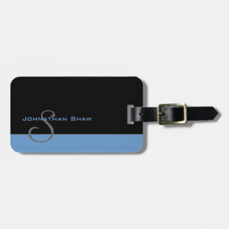 Custom Monogram 5 (Blue) Luggage Tag