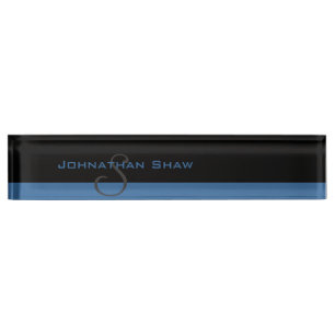 Custom Monogram 5 (Blue) Nameplate