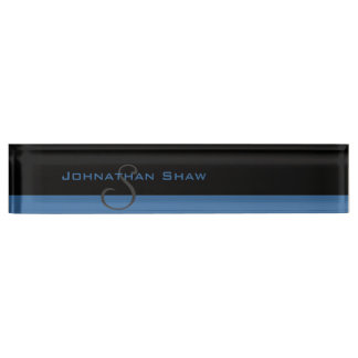 Custom Monogram 5 (Blue) Nameplate