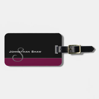 Custom Monogram 5 (Burgundy) Luggage Tag