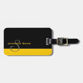 Custom Monogram 5 (Gold) Luggage Tag