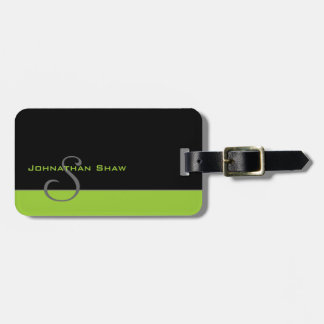 Custom Monogram 5 (Green) Luggage Tag