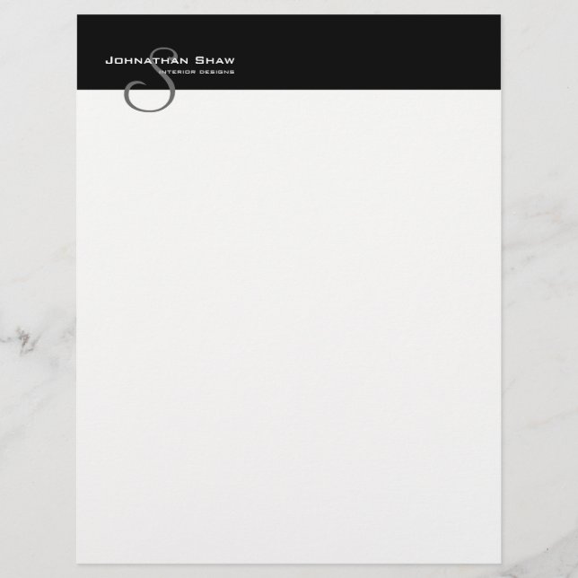 Custom Monogram 5L Customised Letterhead (Front)