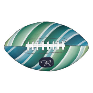 Custom Monogram Abstract Blue Green Football American Football