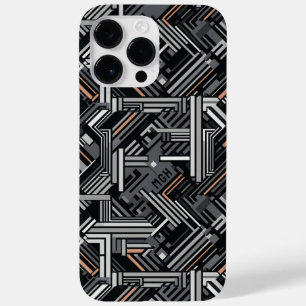 Custom Monogram Abstract Industrial Pattern Case-Mate iPhone 14 Pro Max Case