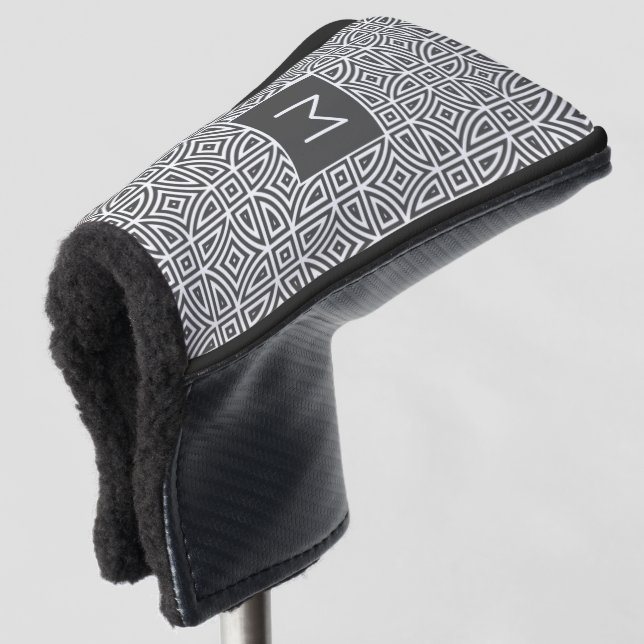 Custom monogram Abstract Pattern Golf Head Cover (3/4 Front)