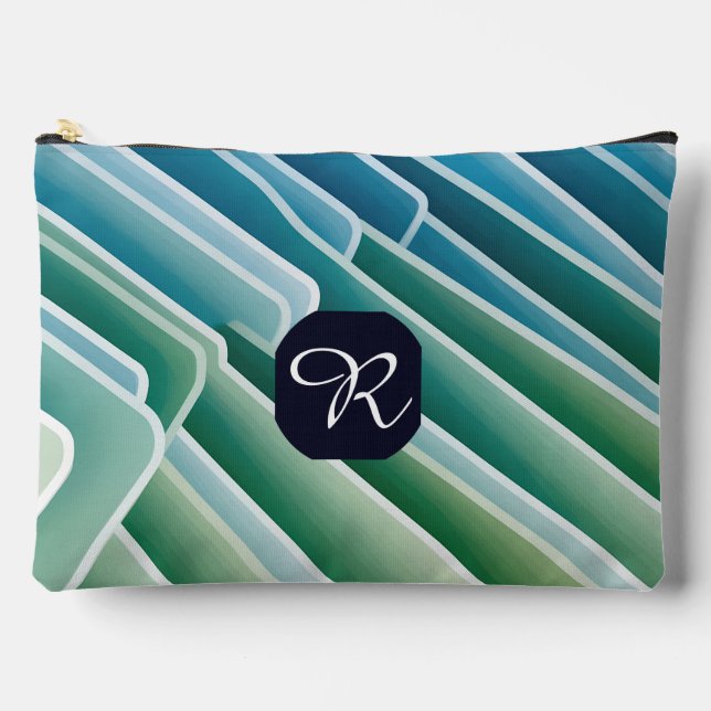 Custom Monogram Accessory Pouch – Modern Abstract (Front)