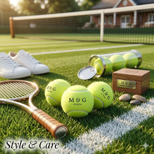 Custom Monogram and Date Generic Unbranded Tennis Balls