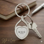 Custom Monogram and Date Personalised Heart Key Ring<br><div class="desc">Celebrate meaningful moments with this custom monogram and date personalised heart keychain. Designed to showcase initials and a special date, it creates a thoughtful keepsake for couples, anniversaries, or special occasions. Compact and stylish, this keychain adds a personal touch to everyday essentials while serving as a lasting reminder of cherished...</div>