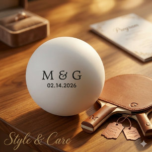 Custom Monogram and Date Personalised Ping Pong Ball