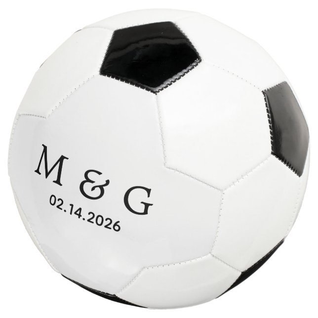 Custom Monogram and Date Personalized Football (Three Quarter)